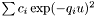 $\sum c_i \exp (-q_i u)^2$